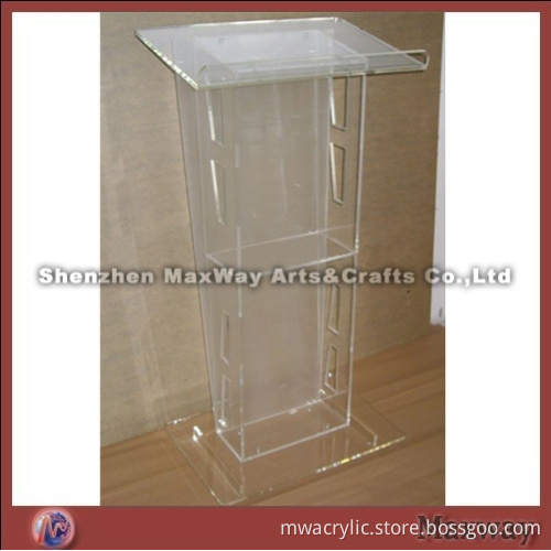 Clear Floor Acrylic Lectern Platform